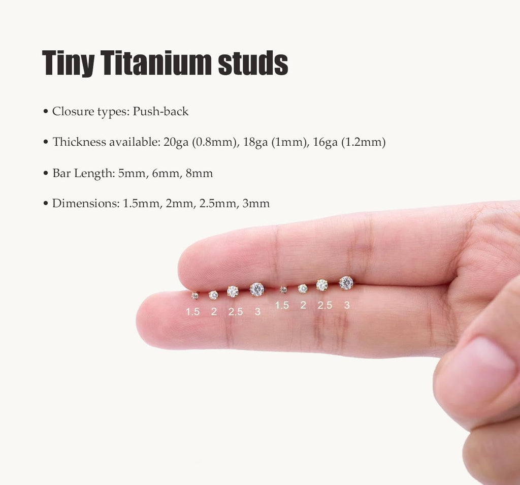 Threadless Nose Tiny Cartilage Tragus Piercing Jewelry Conch Helix Stud - QIAO CrystalQIAO CrystalQIAO Crystal