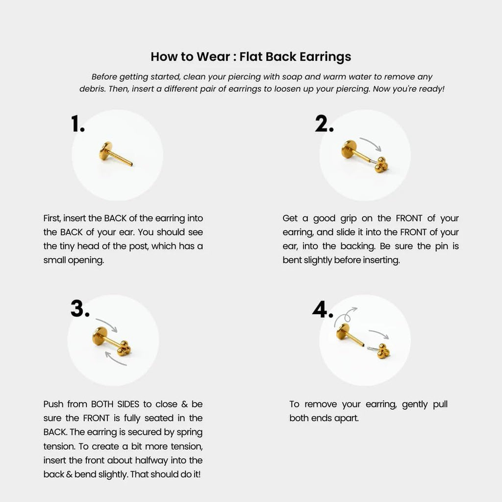 Threadless Nose Tiny Cartilage Tragus Piercing Jewelry Conch Helix Stud - QIAO CrystalQIAO CrystalQIAO Crystal