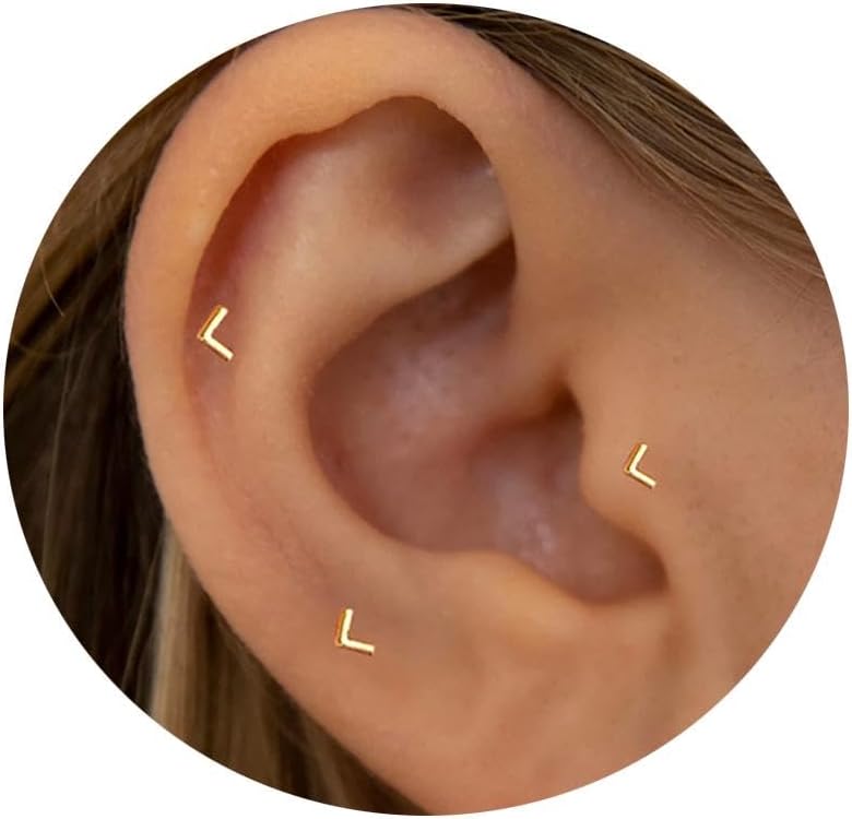 Threadless Nose Tiny Cartilage Tragus Piercing Jewelry Conch Helix Stud - QIAO CrystalQIAO CrystalQIAO Crystal