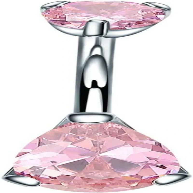 Belly Button Rings Cubic Zircon Opal Hypoallergenic Threaded 14G Diamond Navel
