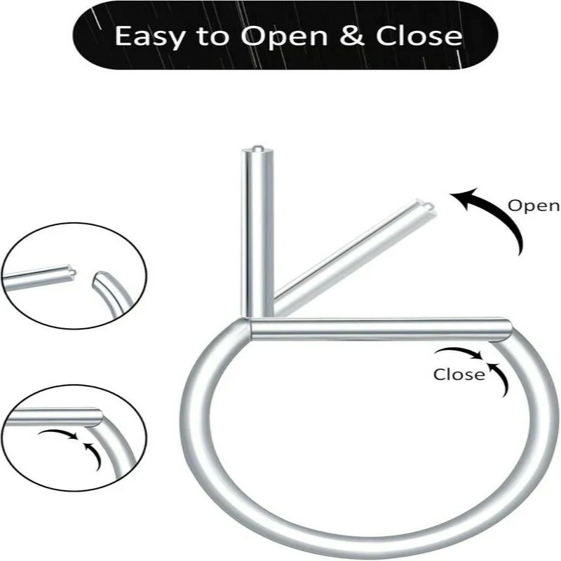 D Shaped Nipple Rings 14G for Nipple Piercing Jewelry Higned Segment Clicker Ring Hoops