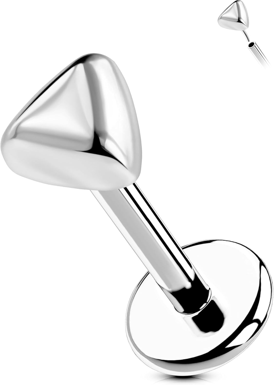 Titanium Threadless Labret Studs Flat Back Push Pin Earrings Tragus - QIAO CrystalQIAO CrystalQIAO Crystal