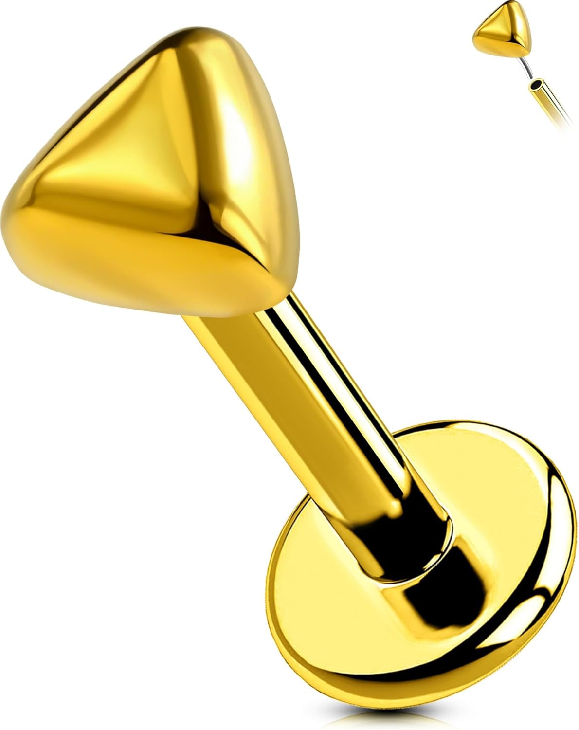 Titanium Threadless Labret Studs Flat Back Push Pin Earrings Tragus - QIAO CrystalQIAO CrystalQIAO Crystal