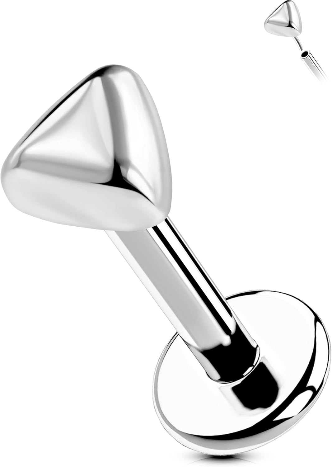 Titanium Threadless Labret Studs Flat Back Push Pin Earrings Tragus - QIAO CrystalQIAO CrystalQIAO Crystal