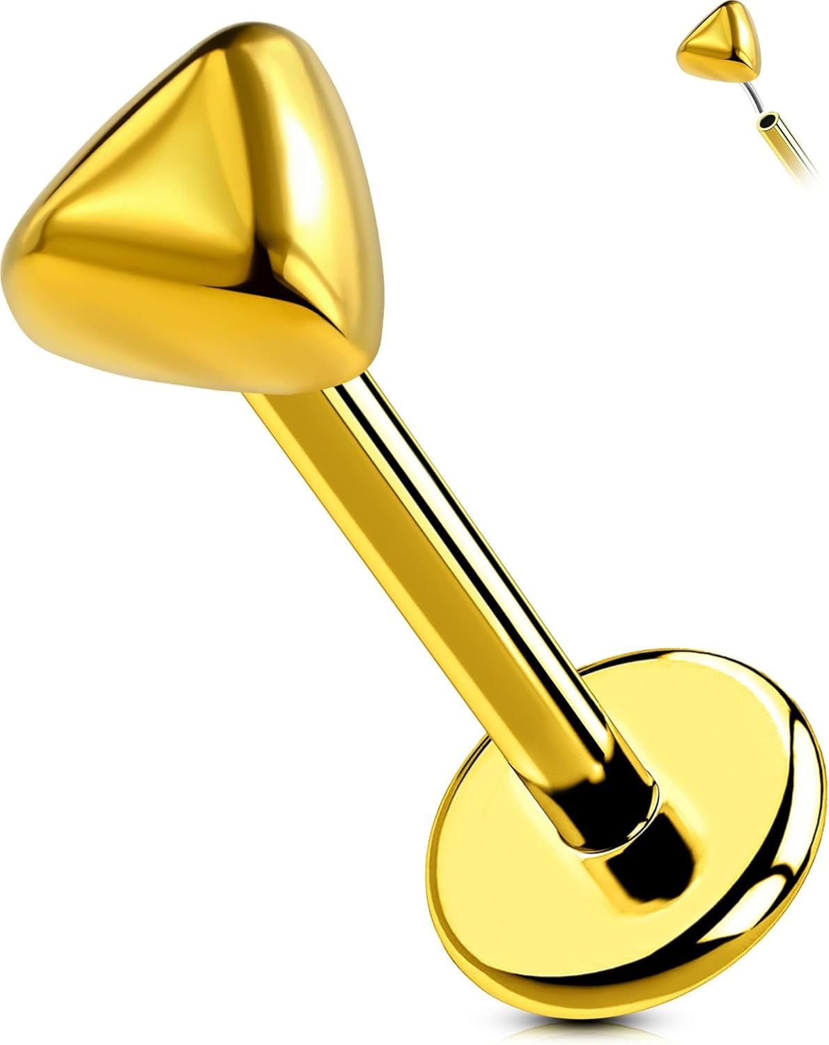 Titanium Threadless Labret Studs Flat Back Push Pin Earrings Tragus - QIAO CrystalQIAO CrystalQIAO Crystal