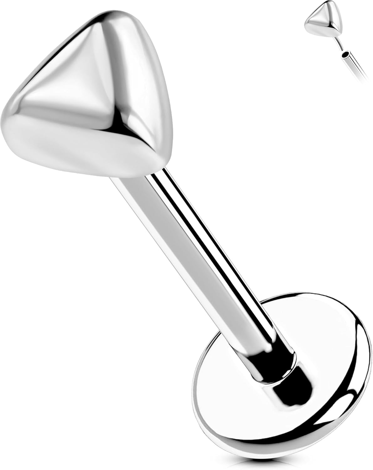 Titanium Threadless Labret Studs Flat Back Push Pin Earrings Tragus - QIAO CrystalQIAO CrystalQIAO Crystal