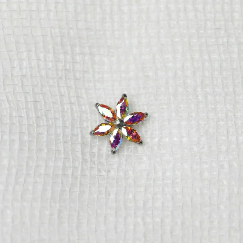 Titanium Tongue Rings 14g Tongue Barbell Internally Threaded Tongue Piercing Jewelry Flower Bridge Piercing