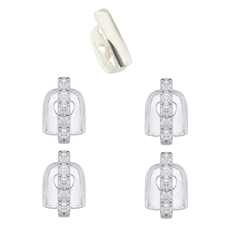 tooth gap set, zircon hip - hop tooth cap, heart - shaped hollow, removable buckle tooth decoration, dental jewelry. - QIAO CrystalQIAO CrystalQIAO Crystal
