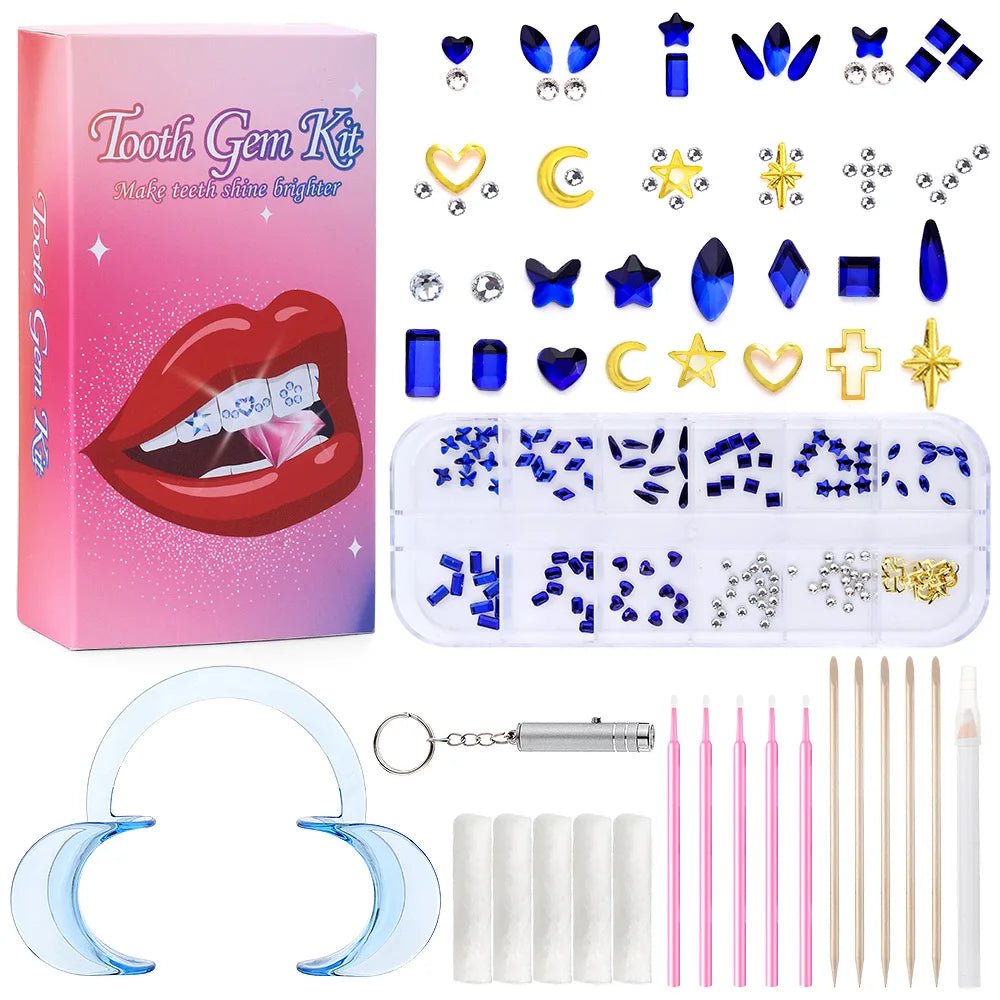 Tooth Gem Kits Professionally Decorate Your Teeth Gold Tooth Gems - QIAO CrystalQIAO CrystalQIAO Crystal