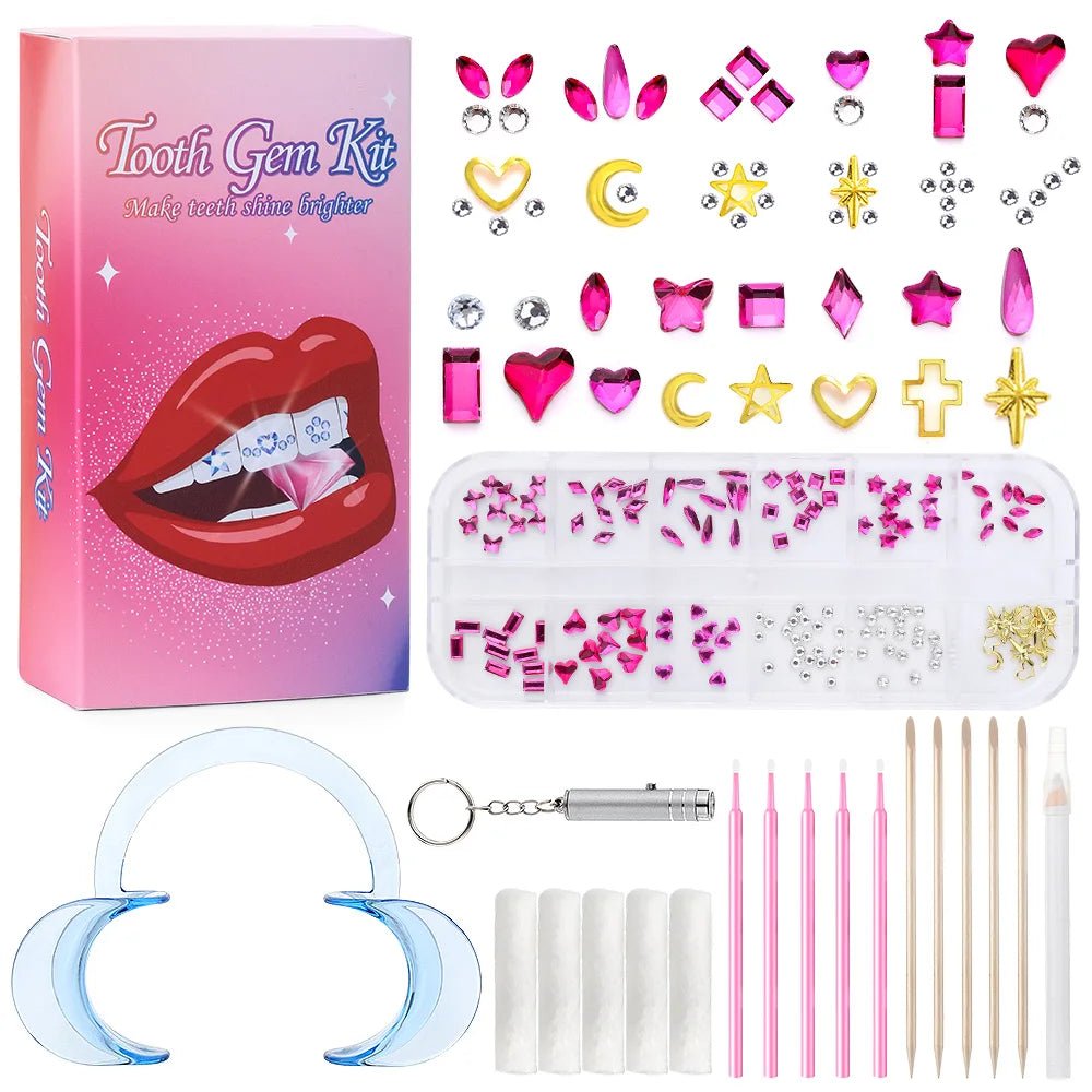 Tooth Gem Kits Professionally Decorate Your Teeth Gold Tooth Gems - QIAO CrystalQIAO CrystalQIAO Crystal