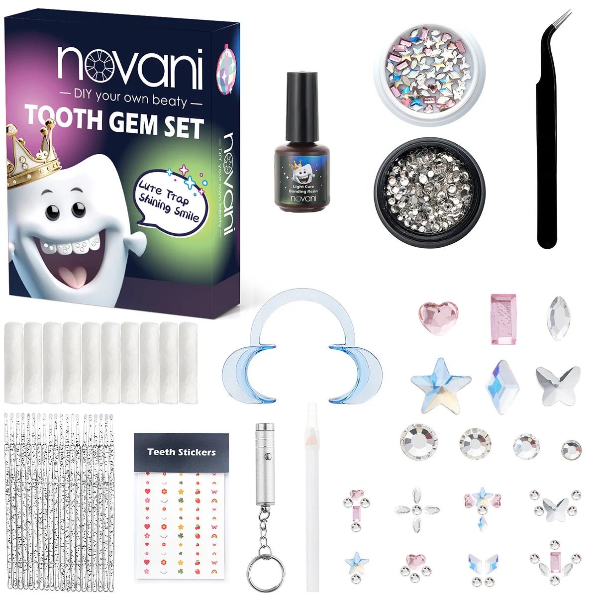 Tooth Gem Kits Professionally Decorate Your Teeth Gold Tooth Gems - QIAO CrystalQIAO CrystalQIAO Crystal