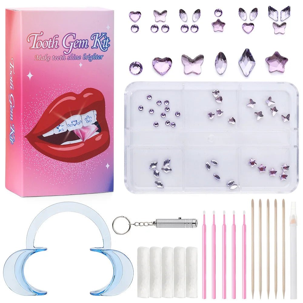 Tooth Gem Kits Professionally Decorate Your Teeth Gold Tooth Gems - QIAO CrystalQIAO CrystalQIAO Crystal