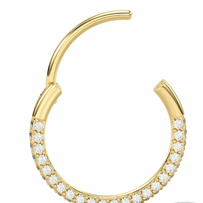 Triple Sided Micro Implant Grade Titanium With Sparkling CZ Gems