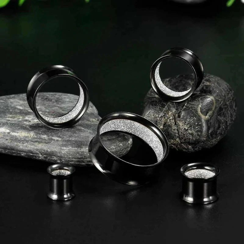 Upgrade Eyelet Tunnels And Plugs Flesh Ear Gauges Earrings Piercing Double Flared - QIAO CrystalQIAO CrystalQIAO Crystal