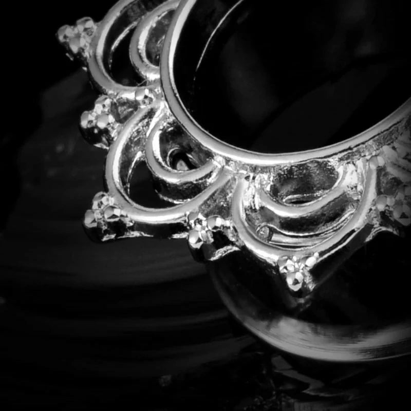 Vintage Gold Plated Flower Ear Plugs Tunnels Gauges Stretcher Piercings Jewelry