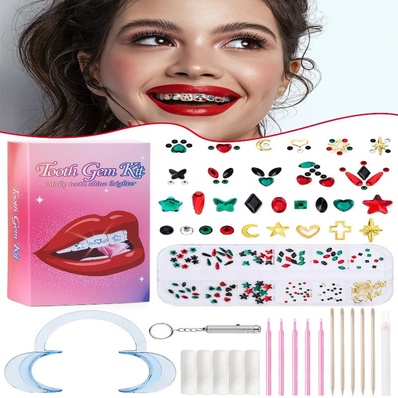 Wholesale New Christmas Day Tooth Art Diamond Jewelry Glass Crystal Tooth Gemstone Set - QIAO CrystalQIAO CrystalQIAO Crystal