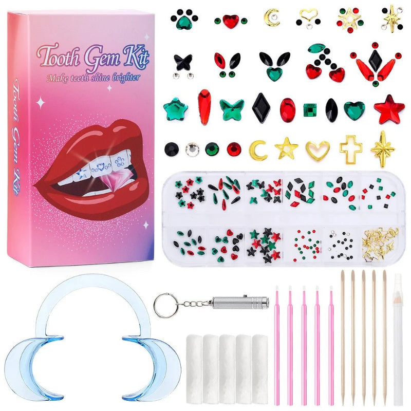 Wholesale New Christmas Day Tooth Art Diamond Jewelry Glass Crystal Tooth Gemstone Set - QIAO CrystalQIAO CrystalQIAO Crystal