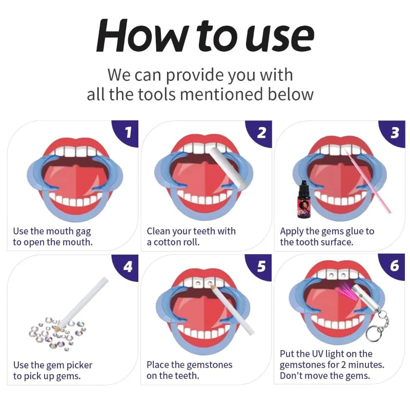 Wholesale New Christmas Day Tooth Art Diamond Jewelry Glass Crystal Tooth Gemstone Set - QIAO CrystalQIAO CrystalQIAO Crystal