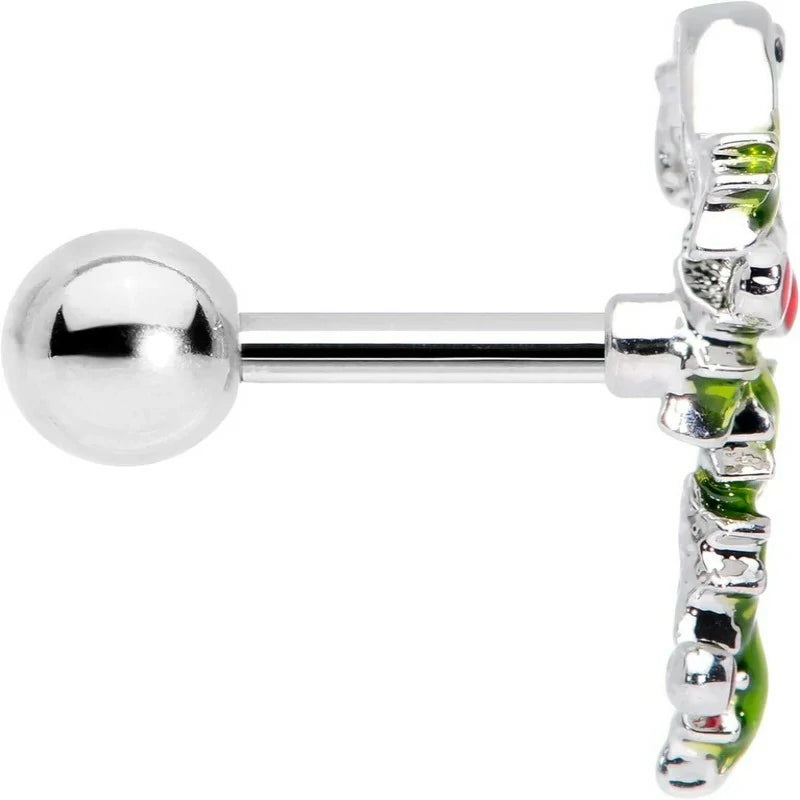 Winter Holiday 316L Stainless Steel Christmas Candy Cane Cartilage Earring Helix Tragus