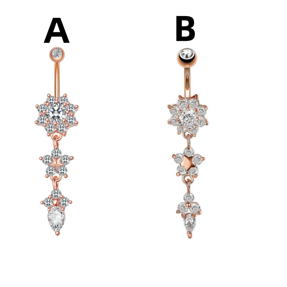 womens-crystal-ring-body-dangle-barbell-bar-belly-button-ring-ROSEgold-AB_