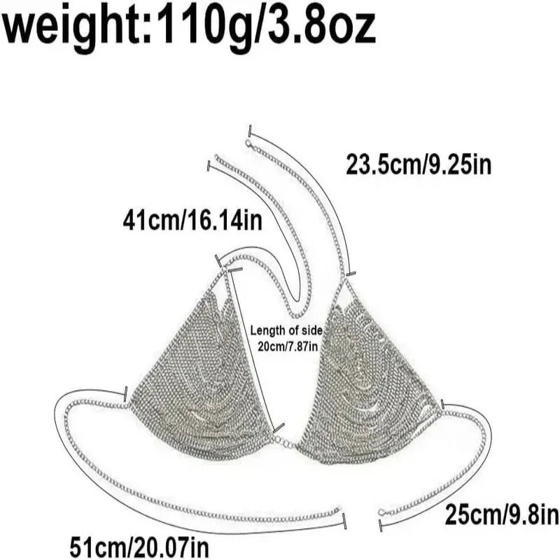 Women's Sexy Body Chain Multi layer Chest Chain Fashion Bra Chain Accessories